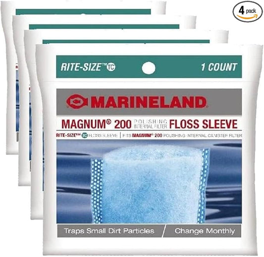 Marineland Magnum 200 Polishing Internal Filter Floss Sleve, Traps Small Dirt Particles, 1 Ct. (Pack of 4)