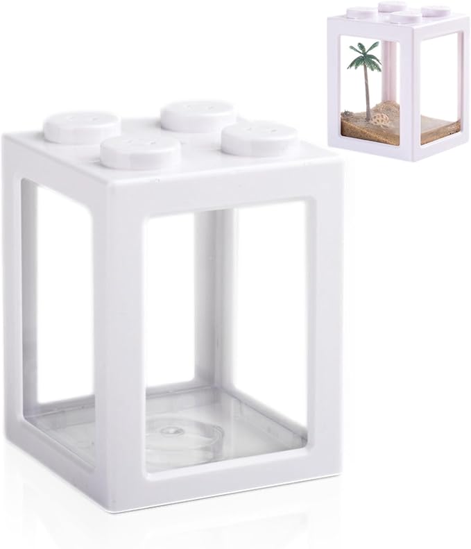 Mini Sea Monkey Tank, Stackable Aquariums for Fairy Shrimp Eggs Moss Balls, 0.25 Gallon Temporary Betta Fish Tank, Ant Feeding Case, Small Reptile Tank