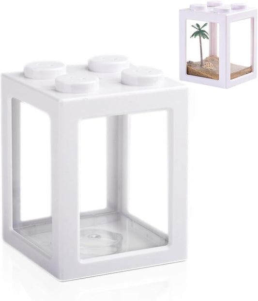 Mini Sea Monkey Tank, Stackable Aquariums for Fairy Shrimp Eggs Moss Balls, 0.25 Gallon Temporary Betta Fish Tank, Ant Feeding Case, Small Reptile Tank