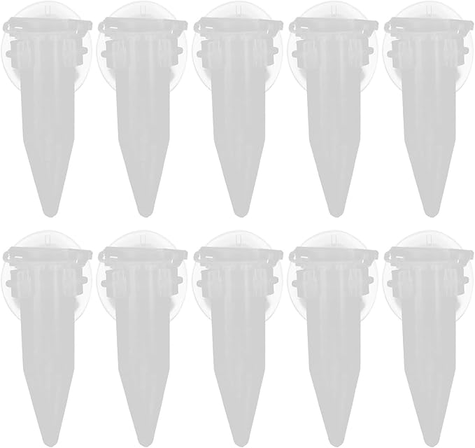 Zerodis 10Pcs V Shape Automatic Fish Feeder, Shrimp Food Feeding Cup Aquarium Red Funnel Cup Automatic Aquarium Fish Food Feeder Feeding Cup with Suction Cup