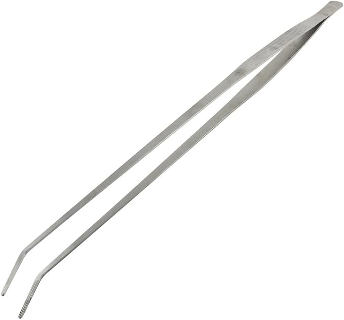 Utoolmart Aquarium Plant Tweezer, Stainless Steel Curved Tweezer, Aquarium Tweezers Extra Long 27cm, for Fish Tank Plant Aquascape Tools, Feeding Tongs, 1 Pcs