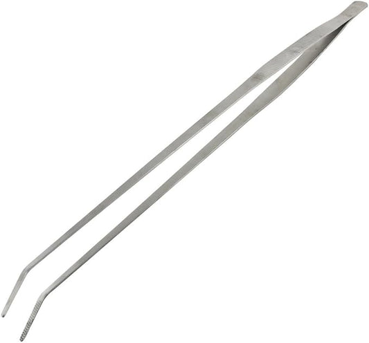 Utoolmart Aquarium Plant Tweezer, Stainless Steel Curved Tweezer, Aquarium Tweezers Extra Long 27cm, for Fish Tank Plant Aquascape Tools, Feeding Tongs, 1 Pcs