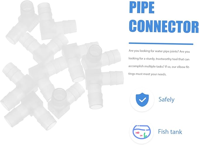 10pcs Aquarium Pipe Connectors Plastic Elbow Coupling Fittings for Fish Tank Water Connector Material for Projects and Quick Fluid Transfer