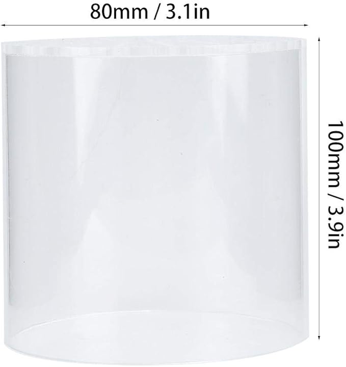 Coral Feeding Breeding Protection Cover, Acrylic Transparent Coral Feeder Cover Anti-Feeding Shrimp for Aquarium Fish Tank (80mm, 100mm, 120mm, 150mm) with Coral Feeding Tube(80mm)