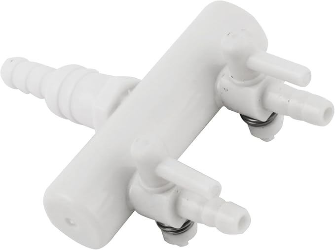 Plastic Air Splitter, 2-Way Air Flow Pump Tubing Splitter Control Valve, Air Divider for Aquarium Tank, 2X 2.5 inch (White)