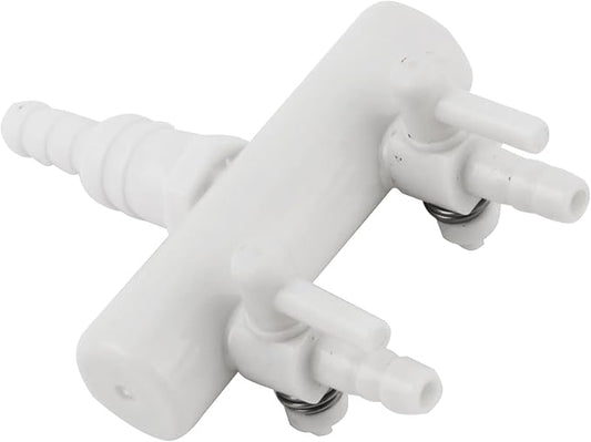 Plastic Air Splitter, 2-Way Air Flow Pump Tubing Splitter Control Valve, Air Divider for Aquarium Tank, 2X 2.5 inch (White)