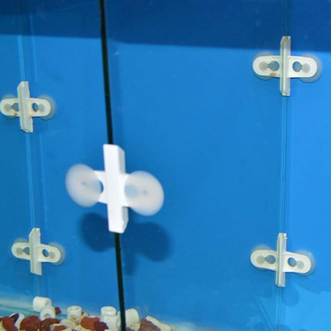 40PCS Aquarium Separation Clip, Fish Aquarium Suction Cup Separating Board Divider Support Clip Aquarium Divider(whtie)
