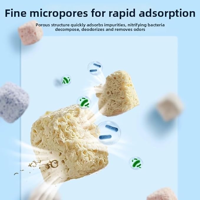 bio Balls for Aquarium Filter Media Crushed Coral for Freshwater Aquarium Ceramic Rings for Fish Tank Filter Media Biological Accessories Biological Square Block(1pack,500g)