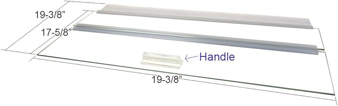 Glass Canopy for Aquariums with and Without Center Braces, 10 Gallon to 200 Gallon Aquariums (Tank Without Center Brace, 20" L x 20" W)
