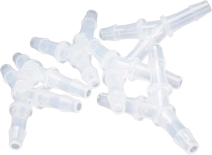Xiaoyztan 6 Pcs Y-Type Aquarium Air Tubing Splitter Connectors Polypropylene Equal Barb Air Pump Accessories