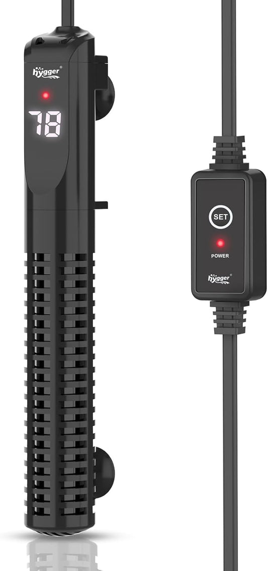 hygger Ceramic Submersible Aquarium Heater, New Explosion-Proof Fish Tank Water Heater with External Temp Controller Auto Thermostat Heater for Saltwater Freshwater (300W for 25~80 Gallon)