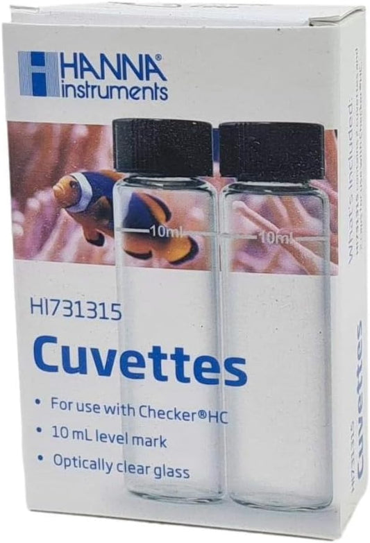WLR Industries Hanna HI731315 - Glass Cuvettes and Caps for Hanna Checker Saltwater Aquarium Alkalinity Colorimeter Checker Tester