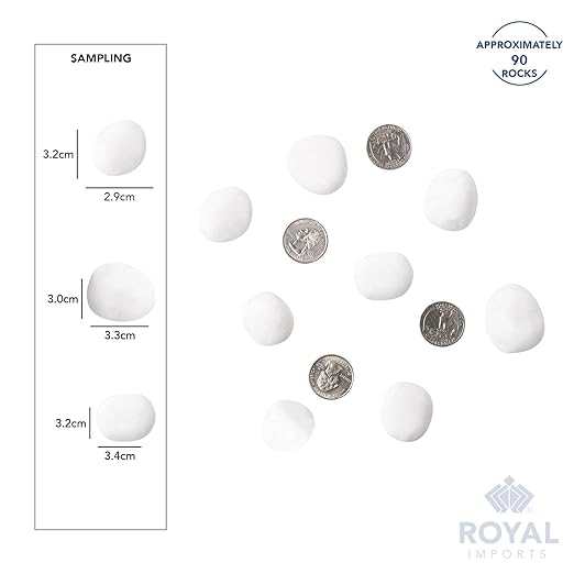 River Rocks Decorative Ornamental Vase Filler 1"-1.5" White Aquarium Gravel 5 lbs - Landscaping Pebbles for Indoor Plants, Fish Tank Gravel, Terrarium& Home Decor, DIY & Crafting – Royal Imports