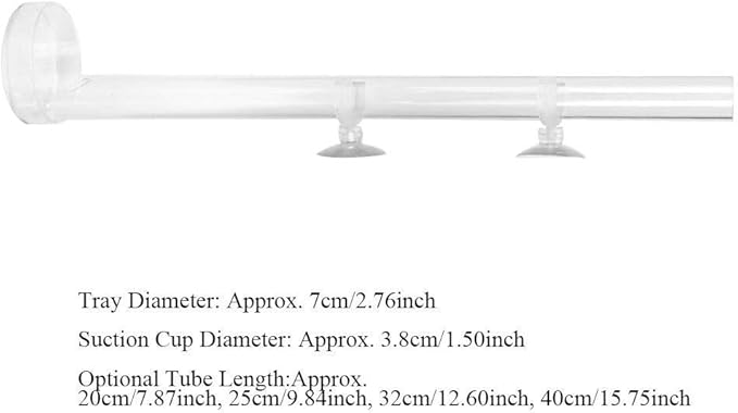 Acrylic Shrimp Feeder Tube, Ornamental Aquarium Feeding Tube Fish Food Container Set with Sucker Hook Fish Aessories(40cm)