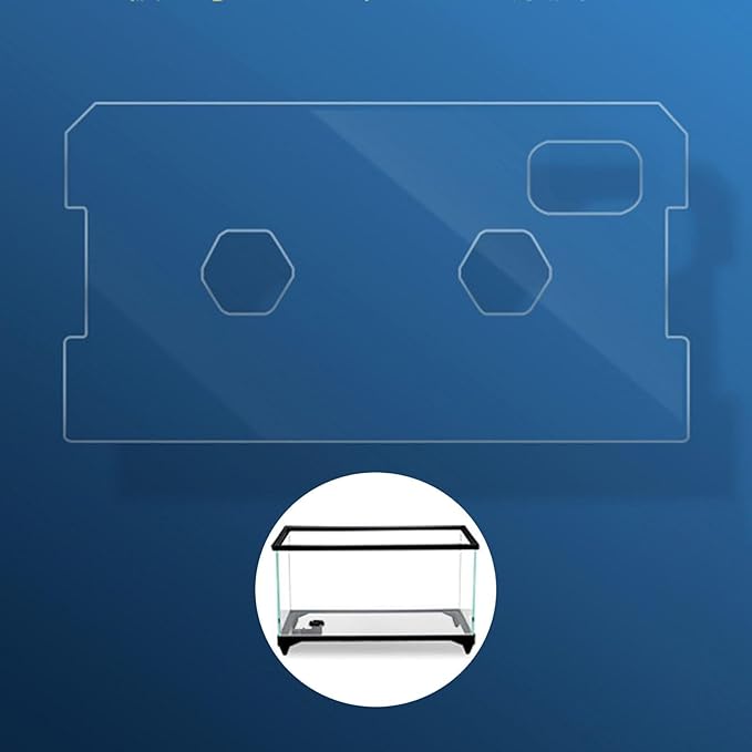 Tank Cover with Feeding Window Acrylic Aquariums Canopy Anti Jump Aquarium Lid Tank Lid, 370x200x4mm
