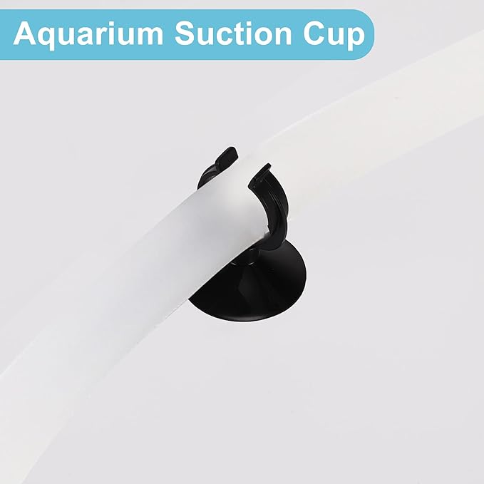 Aquarium Suction Cup, Aquarium Sucker Clip, Suction Cups Airline Tubing Holder, Fish Tank Accessories for Aquarium Fish Tank, Black, 1.1"