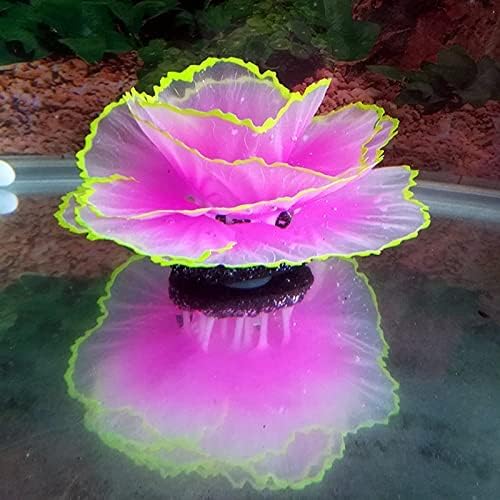 Norgail Aquarium Fish Tank Ornament Glowing Silicone Aquarium Ornaments Artificial Simulation Strip Coral Plant Decorations Landscape Purpie 1Pcs 2.75’’x3.5’’