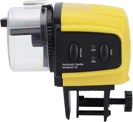 Fish Tank Timer Feeder, Automatic and Manual Feeding with Adjustable Food Amount, 2 Installation Ways for Aquarium Fish Tank