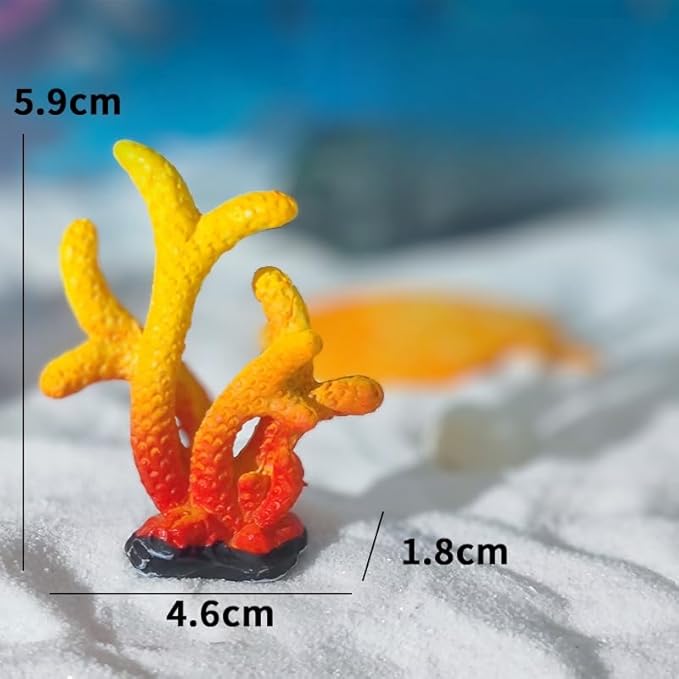 4 Pcs Artificial Coral Plant Aquarium Decorations Decor Artificial Polyresin Colorful Coral Reef Decoration Fish Tank Accessories Aquarium Decor Betta Fish Tank Aquarium Landscape (Style C)