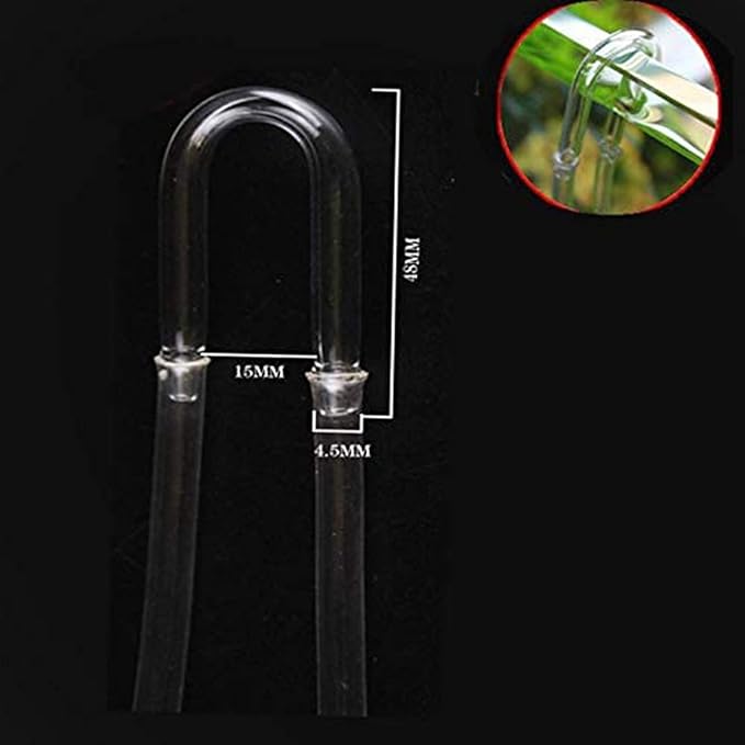 CO2 Diffuser Set for Aquarium Transparent for Size Easy to Install with Suction Cup Check for U Shape Glass T Co2 Diffuser Kit Small for Aquarium