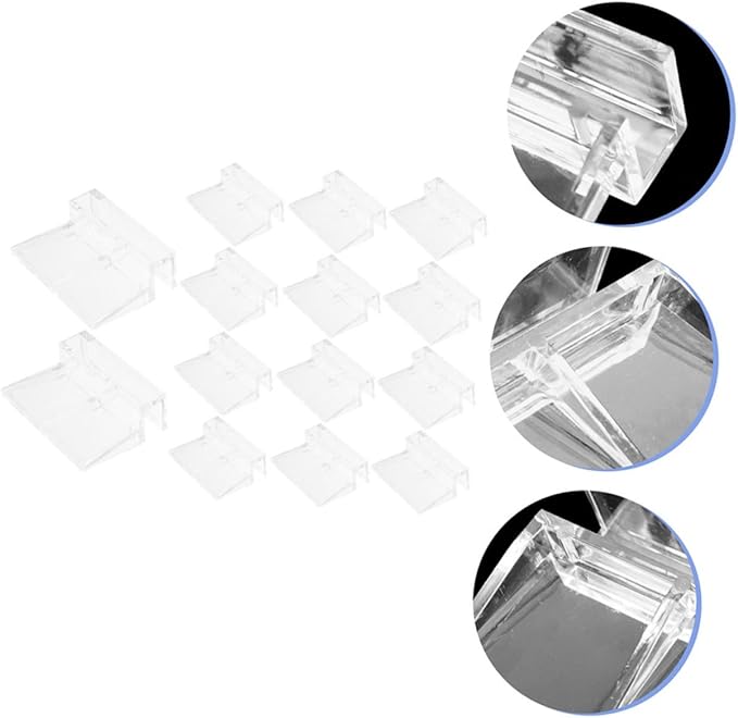BESPORTBLE 32pcs Acrylic Aquarium Lid Clips Fish Tank Cover Bracket Easy Install Rimless Tank Support High Strength Clips for Fish Aesthetic