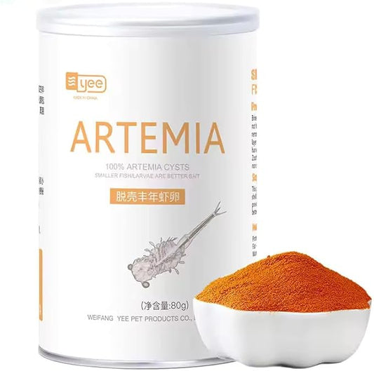 Decapsulated Brine Shrimp Eggs (Non-Hatching) - High Protein Natural Food for Fish, Fry, Corals, Freshwater & Marine Tanks - 100% Natural Artemia Nauplii (2.82 OZ (80 gram))