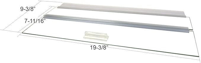 Aquarium Glass Canopy for Aquariums with and Without Center Brace, 10 Gallon to 200 Gallon Aquariums (Tank Without Center Brace, 20" L x 10" W)