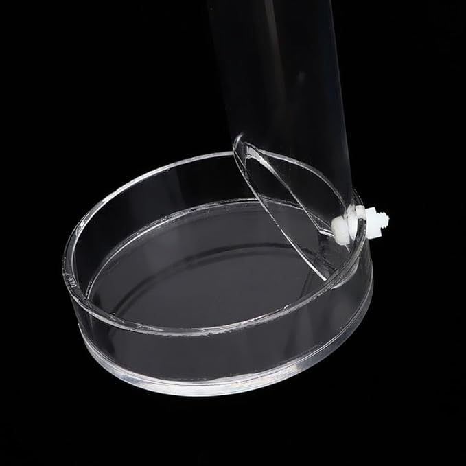 9.84inch Acrylic Aquarium Feeder with Tray Transparent Fish Tank Feeding Tube Leak-Proof Design with Suction Cups for Shrimp and Fish