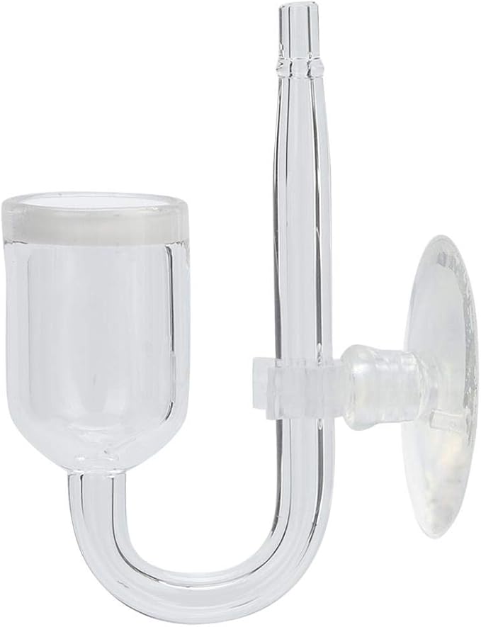TOPINCN Aquarium CO2 Diffuser High Transparent Glass Aquarium Carbon Dioxide Diffuser Atomiser with U-Shape Tube for Fish Plants Water Grass