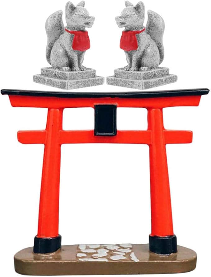 Milisten 1 Set Japanese Shrine Decoration DIY Decor Aquarium Landscape Prop Sand Table DIY Ornament Torii Sculpture Zen Style Statue Micro Landscape Decoration Sand Table Decoration, 9.00X8.00X3.00CM