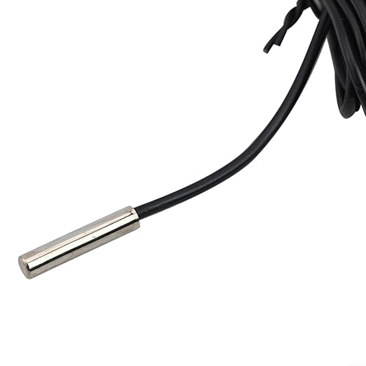 Digital Thermometer with Probe -50 to +110°C, Waterproof Sensor for Aquariums and Terrariums, LCD Display, 1m to 5m Cable, Black(1 meters)