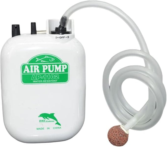 Ochine Battery Operated Quiet Oxygen Aquarium Air Pump, Portable Fish Aerator with One Outlet, Tan, Outdoor Fishing, Fish Transportation and Power Outages