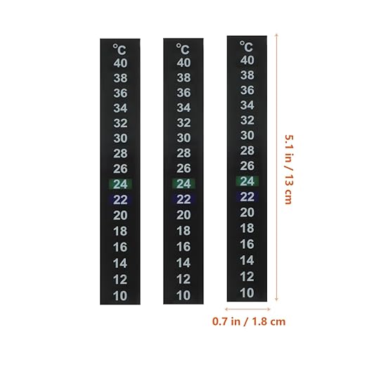 FRCOLOR Stick on Thermometer Strip for Aquarium Fish Tank 5.11X0.70In Digital Temperature Indicator Adhesive Celsius Water Thermometer 20 Pack