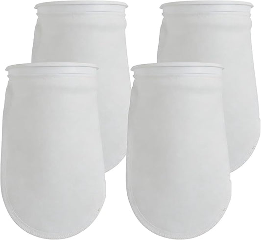 ALEGI 4 Pack Aquarium Filter Socks 4 inch by 7 Inch Long, 200 Micron - 4 Inch Ring Aquarium Felt Filter Bags