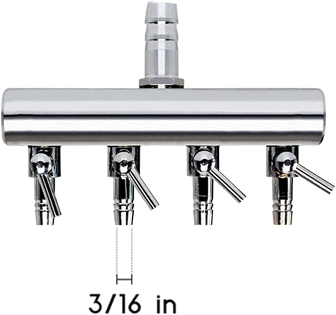 Aquarium Air Valve 4 Way Inline Manifold Air Flow Pump Tubing Splitter Lever Control Valve