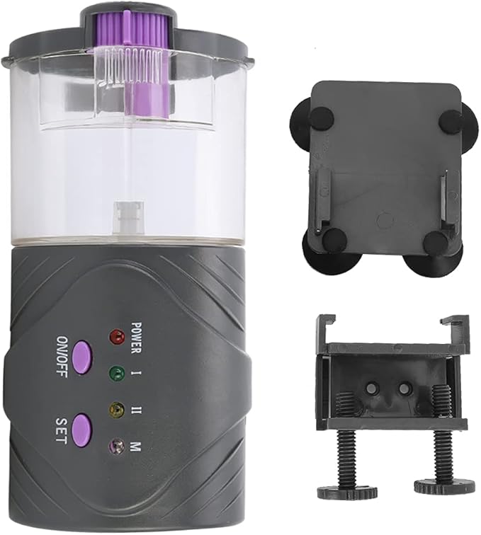Intelligent Automatic Fish Feeder with Timing Function, Large Capacity Dry Food Bucket - Adjustable 12 / 24h Feeding, Easy Installation for Aquarium Fish Tanks