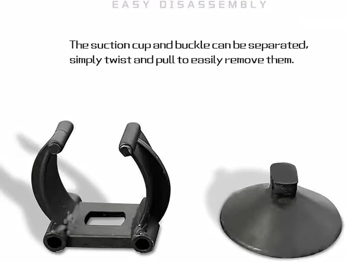 10Pcs Aquarium Suction Cup Clips, 18-22mm, Black, Universal Fish Tank Holders for Heaters, Pumps, Filters and Hood