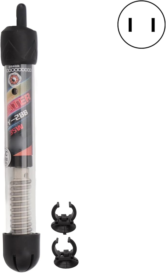 DAUZ Aquarium Heater Iron Wire Knob Temperature Control Fish Heating Rod Automatic Constant Temperature for Heating (35W)