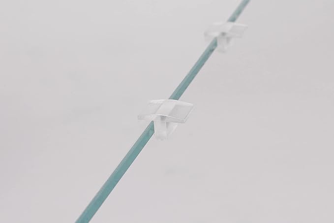 LANDEN Low-Profile Clear Acrylic Aquarium Cover Clips for 4mm Glass Lid (3.5mm Gap per Side) - 12pcs, Minimalist, Fits Rimless Tanks of All Thicknesses