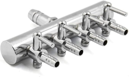 Air Flow Control Lever Valve4-Way with Airline Tubing Connector for Aquarium, Fish Tank