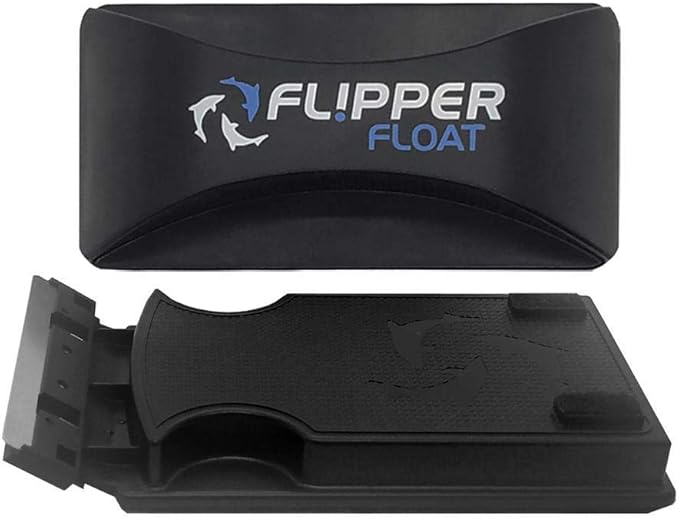 Flipper Cleaner Float - 2-in-1 Floating Magnetic Aquarium Glass Cleaner- Scrubber & Scraper Aquarium Cleaning Tools & Standard Aquarium Scraper Replacement Blades