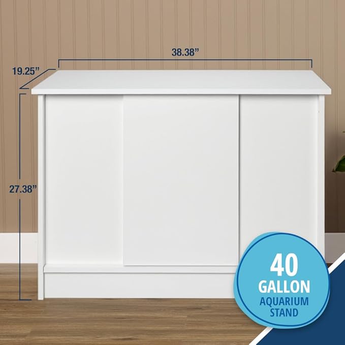 Tetra 40 Gallon Fish Tank Stand, Easy to Assemble in Less Than 1 Minute, No Tools Required, Water-Resistant Wood Stand for Freshwater and Saltwater Aquariums, Sturdy Stand Designed for Durability