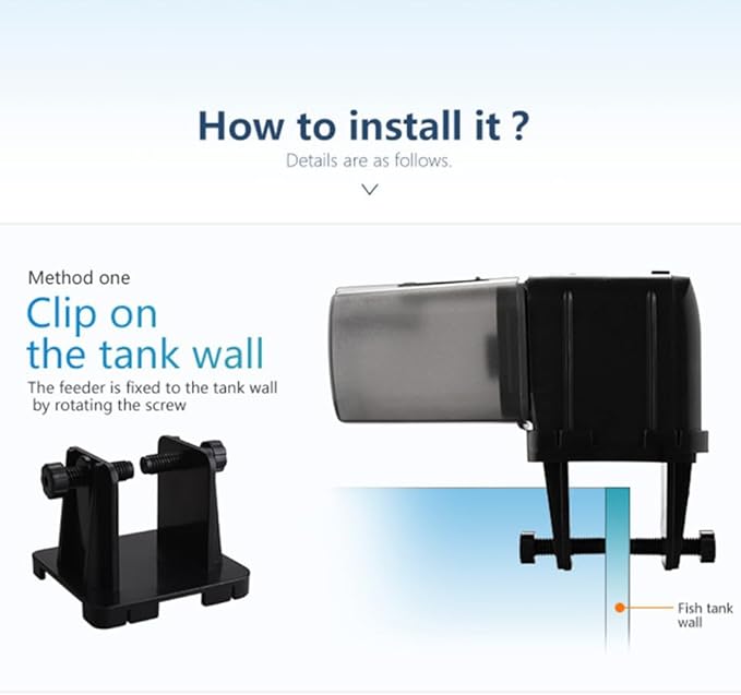 BESPORTBLE Automatic Fish Feeder Timer for Aquarium and Pond, Abs Mini Smart Feeding Device with Adjustable Schedule, Black Fish Tank Accessory Suitable for Vacation and Daily Use