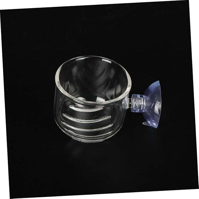 BESPORTBLE 2-piece Glass Feeding Cup for Fresh Saltwater Aquariums Fish Feeder Suction Cup Ideal for Brine Shrimp Eggs Aquarium Equipment Supplies Size s