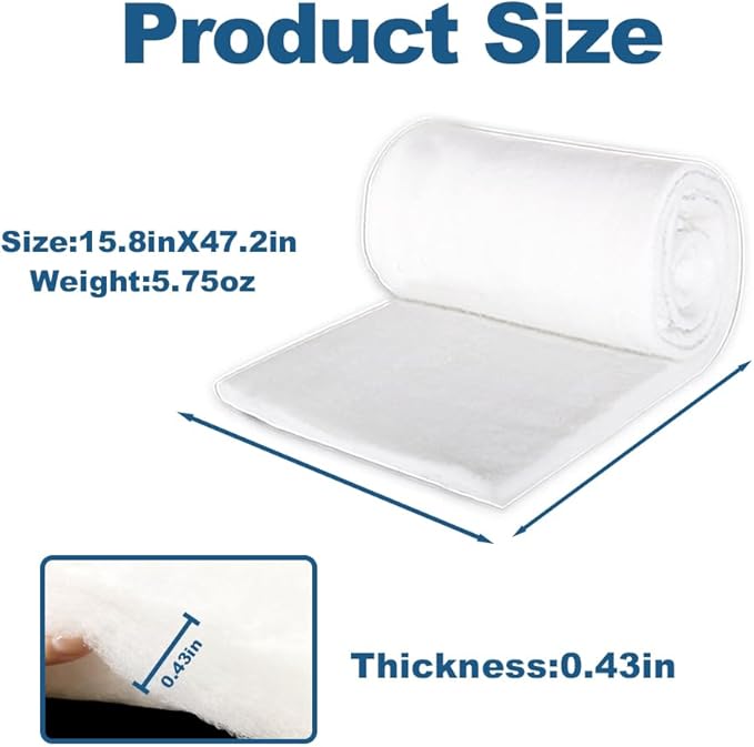 Aquarium Filter Pads,Filter Floss for Fish Tank,Aquarium Filter polishing pad(15.8 * 47.2 * 0.43in)