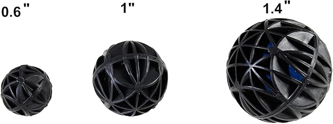 AQUANEAT Aquarium 0.6" Bio Balls 100pcs for Fish Tank Pond Canister Filter Media