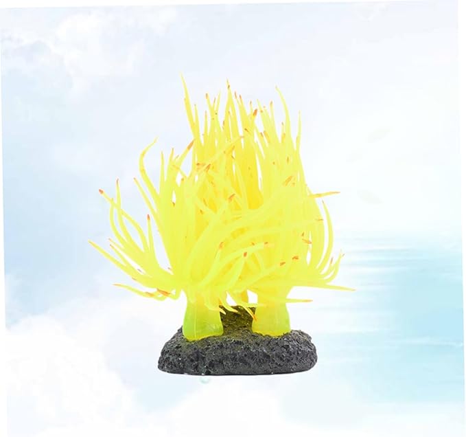 Ipetboom 2pcs Fish Tank Decoration Artificial Plants Anemone Decoration Decorate Blue Decor Artificiales para Plants for Fish Tank Rubber Fish Plants Decor Aquarium Coral