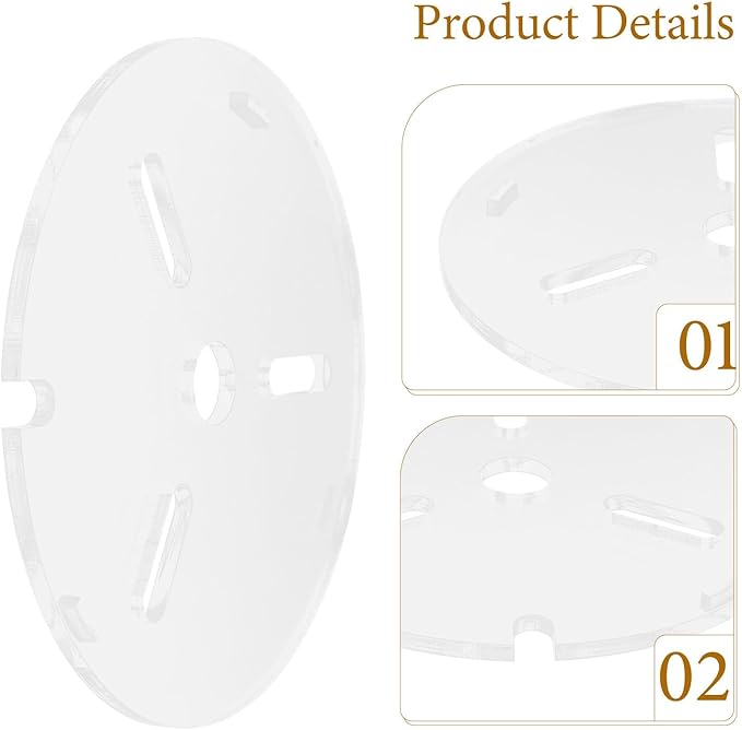 Acrylic Aquarium Lid: Anti-Jumping Fish Tank Cover with Hole - Frameless Tank Top Protector from Cat - Reptiles Feeding Terrarium Cover, 20cm/8in Dia.