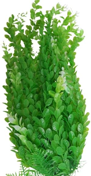 Jumbo Extra Large Tall Plastic Seaweed Aquarium Plant 19-20 Inch (50-52cm) Tall, Green Bushy Leaf Plant with Base 19-20 Inch Fish Tank or Pond Decoration Ornament