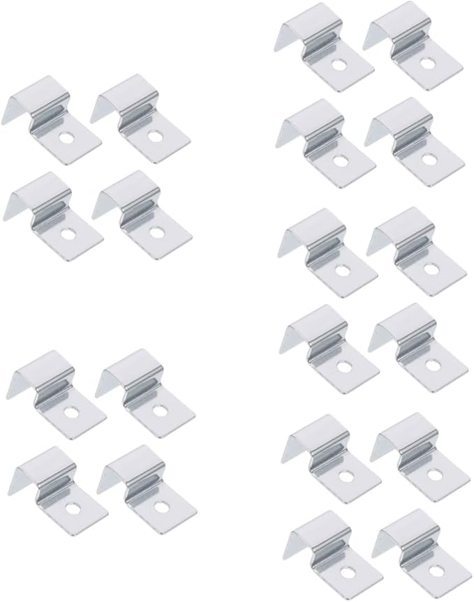 Kisangel 20pcs Stainless Steel Fish Tank Lid Support Clips Aquarium Glass Cover Brackets for Thick Glass Wear-Resistant Design for Easy Cleaning and Maintenance